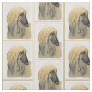 Afghan Hound Painting - Cute Original Dog Art Fabric