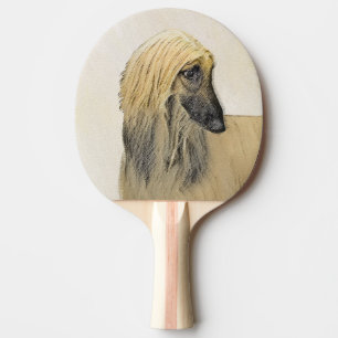 Afghan Hound Painting - Cute Original Dog Art Ping Pong Paddle