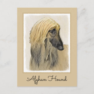 Afghan Hound Painting - Cute Original Dog Art Postcard