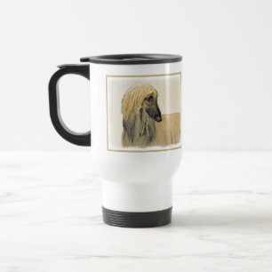 Afghan Hound Painting - Cute Original Dog Art Travel Mug