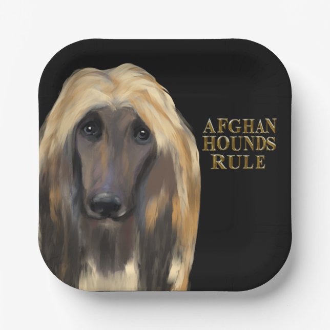 AFGHAN HOUND   PAPER PLATE (Front)