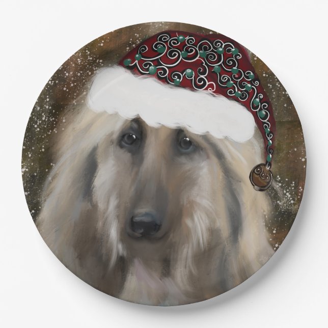 Afghan Hound Paper Plate (Front)