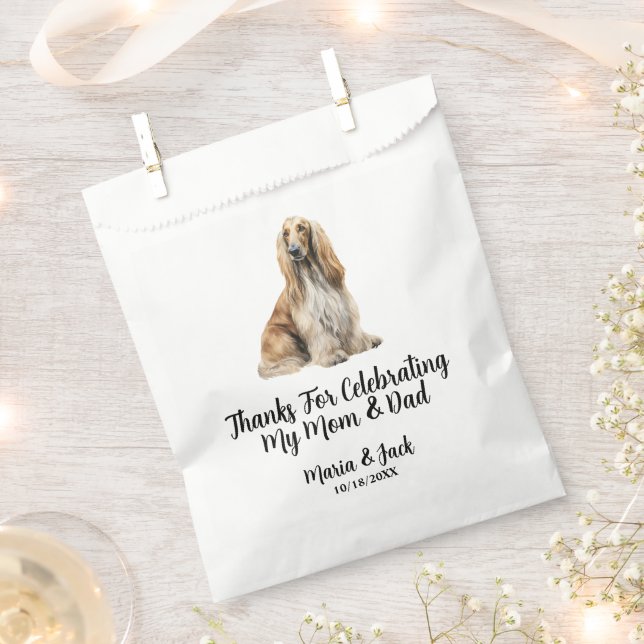 Afghan Hound Pet Full Colour Wedding  Favour Bag (Clipped)