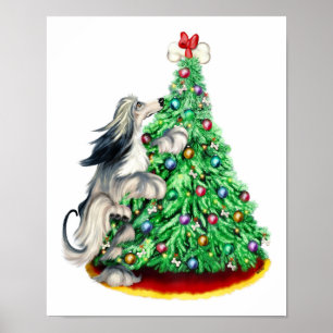 Afghan Hound Reach Goals Domino Blue Cream Poster