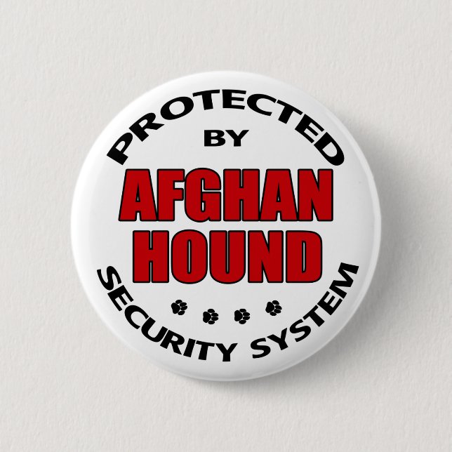 Afghan Hound Security 2 Inch Round Button (Front)