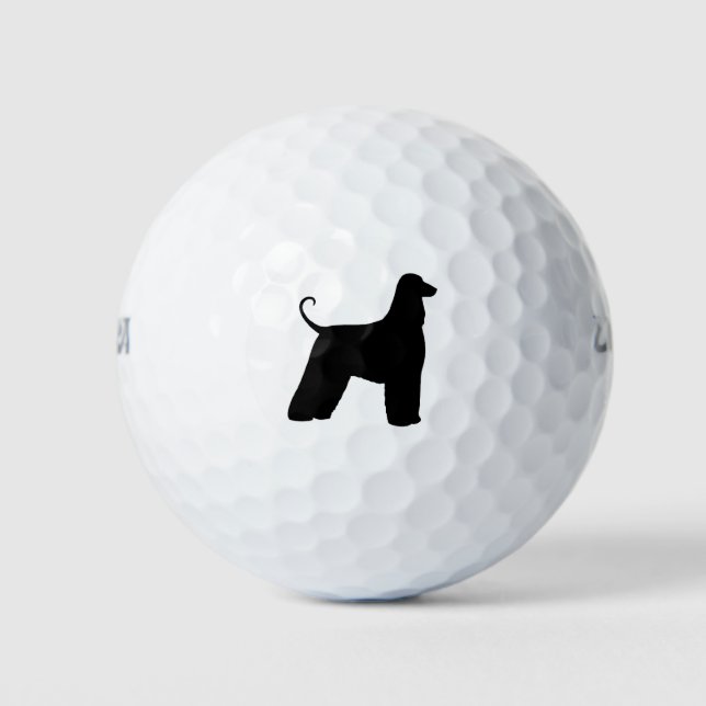 Afghan Hound Silhouette Golf Balls (Front)