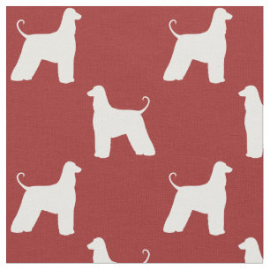 Afghan Hound Silhouettes Pattern Fabric