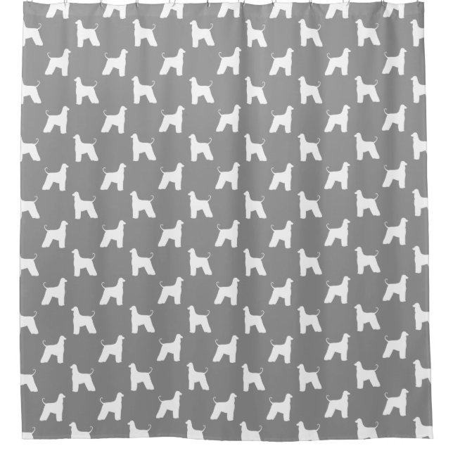 Afghan Hound Silhouettes Pattern Grey (Front)