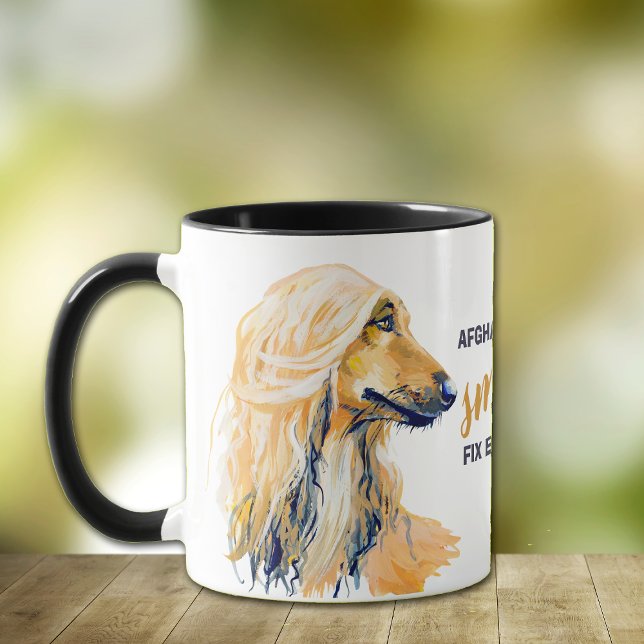 Afghan Hound Smiles Fix Everything Mug (Creator Uploaded)