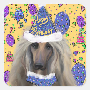 AFGHAN HOUND SQUARE STICKER