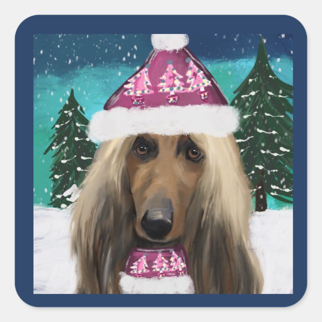 Afghan Hound        Square Sticker (Front)