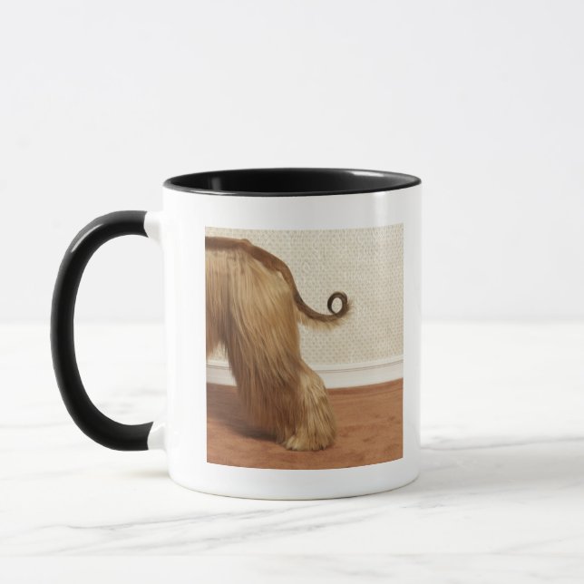 Afghan hound standing in room, end section mug (Left)