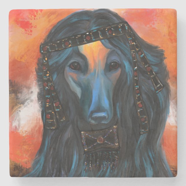 Afghan Hound            Stone Coaster (Front)