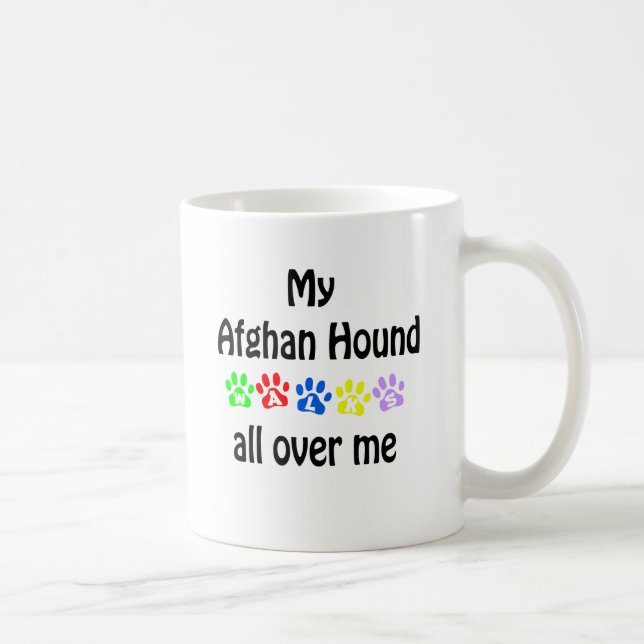 Afghan Hound Walks Design Coffee Mug (Right)