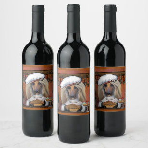 AFGHAN HOUND WINE LABEL