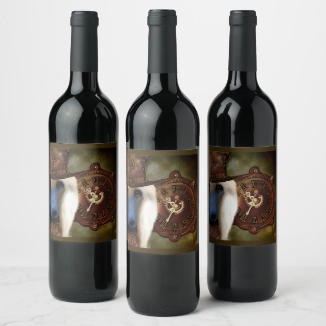 Afghan Hound  Wine Label (Bottles)