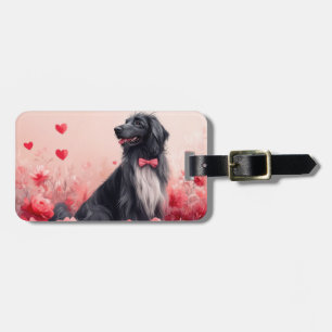 Afghan Hound with Roses - Valentine's Day  Luggage Tag