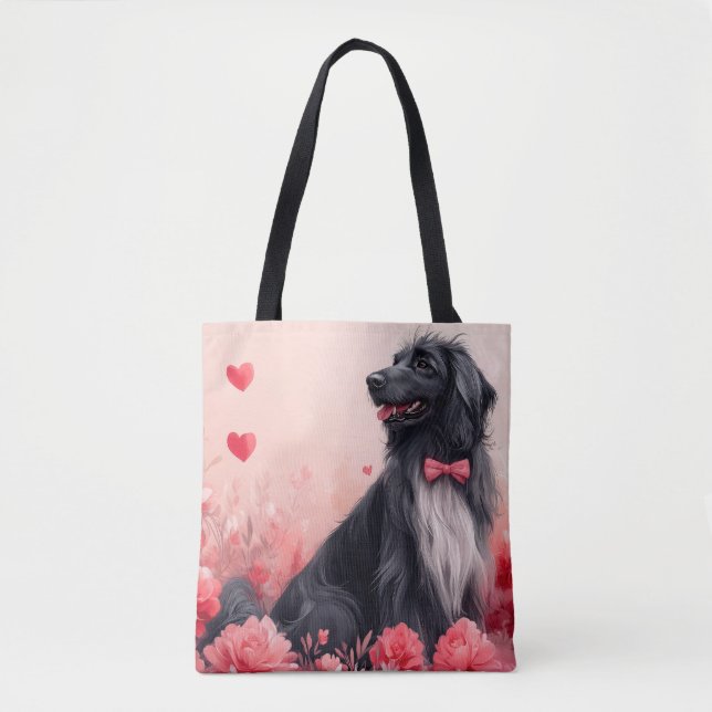 Afghan Hound with Roses - Valentine's Day  Tote Bag (Front)