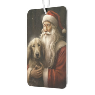 Afghan Hound with Santa Claus Festive Christmas Air Freshener