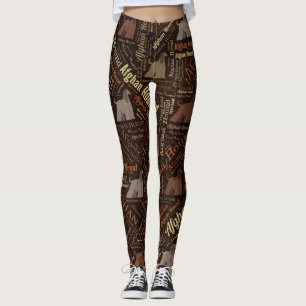 Afghan Hound Word Art Leggings