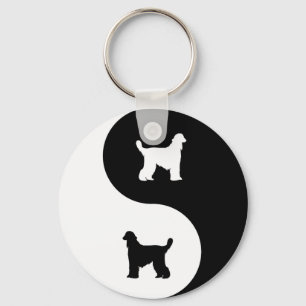Afghan Hound Yin Yang Keychain