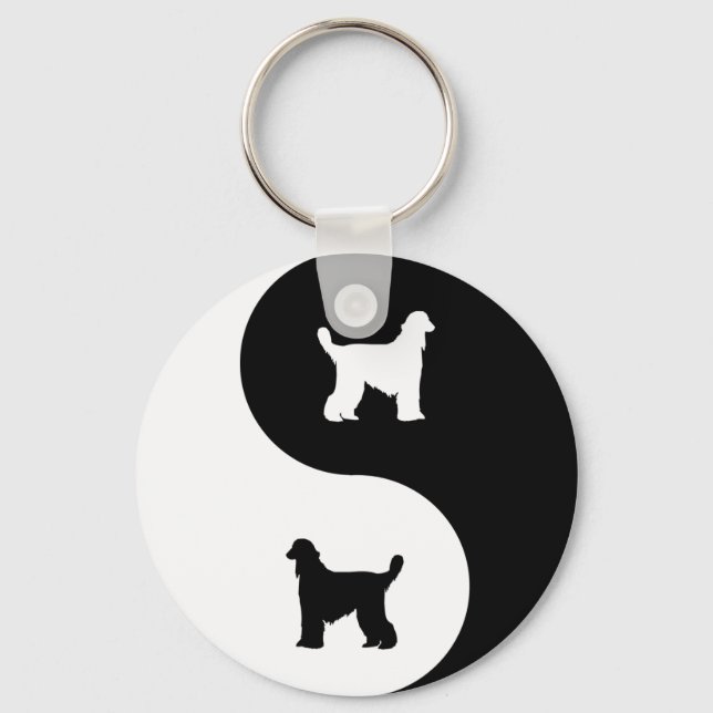 Afghan Hound Yin Yang Keychain (Front)