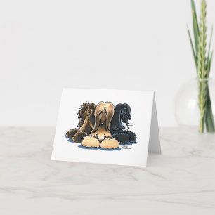 Afghan Hounds Three of a Kind Card