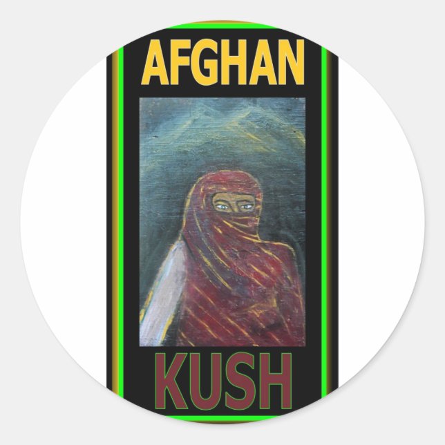 AFGHAN KUSH CLASSIC ROUND STICKER (Front)