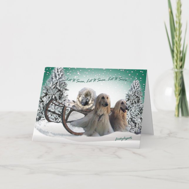 AFGHAN LET IT SNOW, LET IT SNOW CARDS (Front)