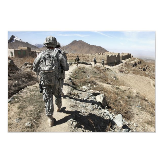 Afghan National Army and US soldiers Photo Print (Front)