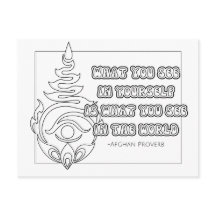 Afghan Proverb Colouring Card