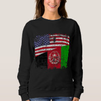 AFGHAN ROOTS Half American Flag USA AFGHANISTAN FL