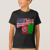 AFGHAN ROOTS Half American Flag USA AFGHANISTAN FL