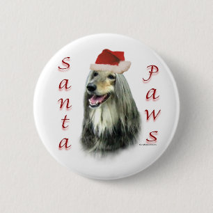 Afghan Santa Paws - Button
