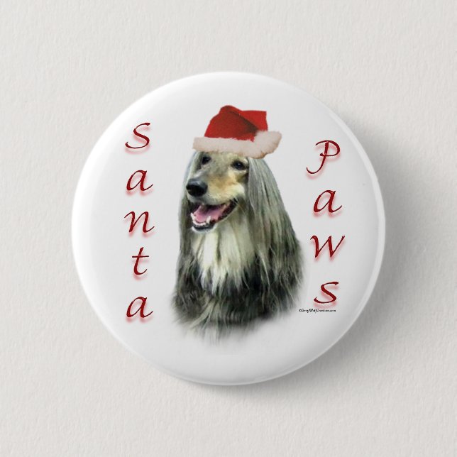 Afghan Santa Paws - Button (Front)