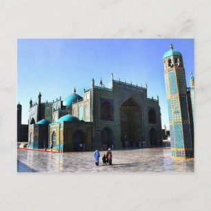 afghani blue mosque postcard