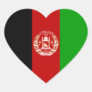 Afghanistan/Afghan/Afghani Heart Flag Sticker
