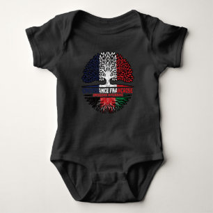 Afghanistan Afghan French France Tree Roots Flag Baby Bodysuit