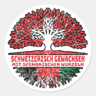 Afghanistan Afghanisch Schweizer Schweiz Baum Classic Round Sticker