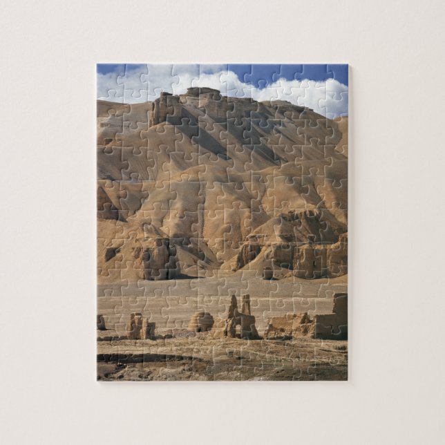 Afghanistan, Bamian Valley. Ancient earthen Jigsaw Puzzle (Vertical)
