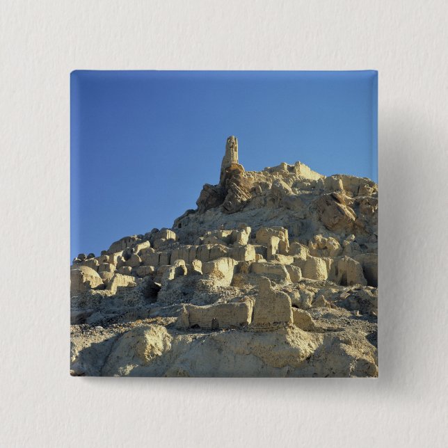 Afghanistan, Bamian Valley. Legend tells that 2 Inch Square Button (Front)