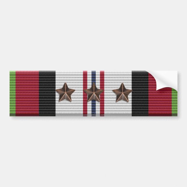 Afghanistan Campaign Ribbon 3 Star Bumper Sticker (Front)