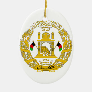 Afghanistan Coat of Arms Ceramic Ornament