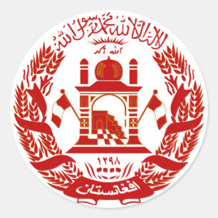 Afghanistan Coat of Arms Classic Round Sticker
