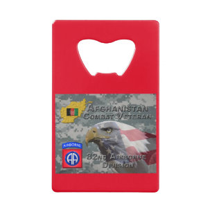“Afghanistan Combat Veteran” - 82nd Airborne Divis Credit Card Bottle Opener