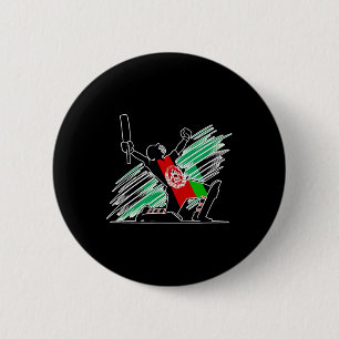 Afghanistan Cricket Team Spirit Silhouette Celebra 2 Inch Round Button