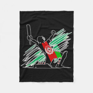 Afghanistan Cricket Team Spirit Silhouette Celebra Fleece Blanket