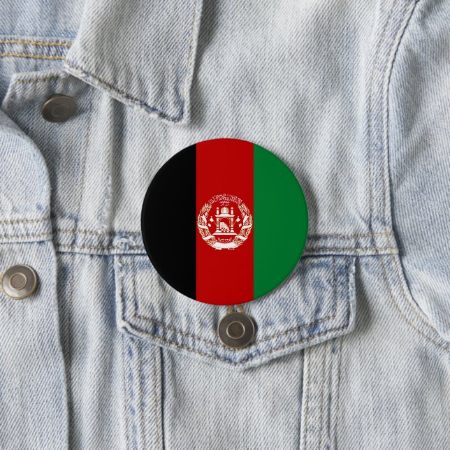 Afghanistan flag 3 inch round button (In Situ)