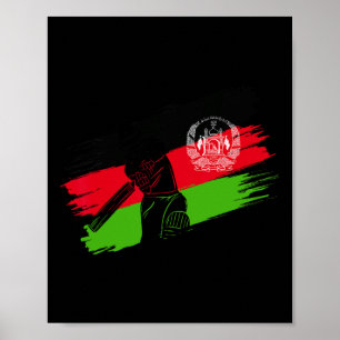 Afghanistan Flag Afghanistan Cricket Fan Player Co Poster