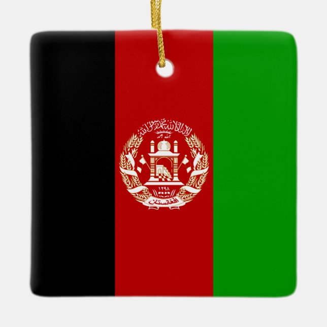 Afghanistan Flag Ceramic Ornament (Front)